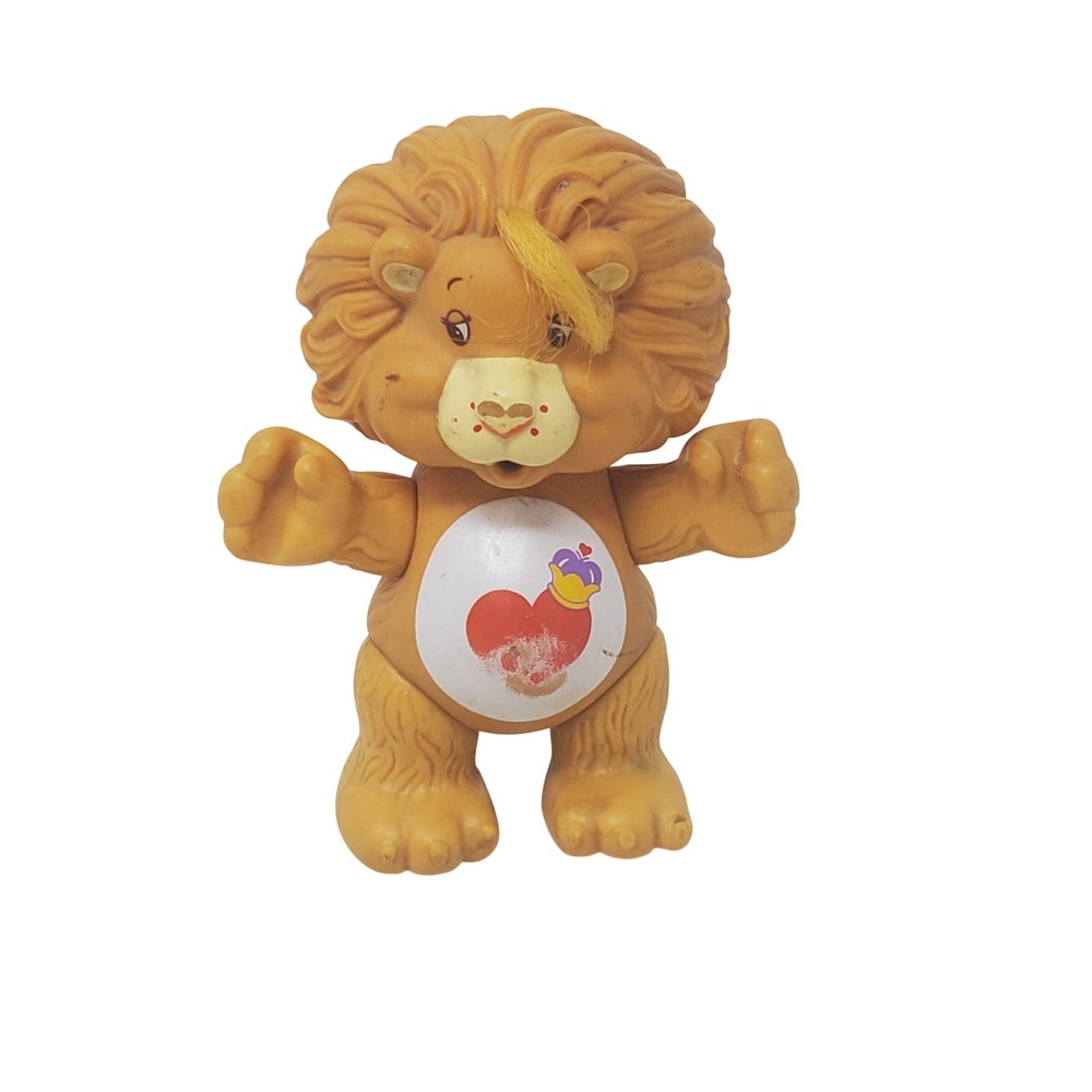 Vintage 1985 Kenner Care Bear Cousins Brave Heart Lion Poseable Figure 3.5"